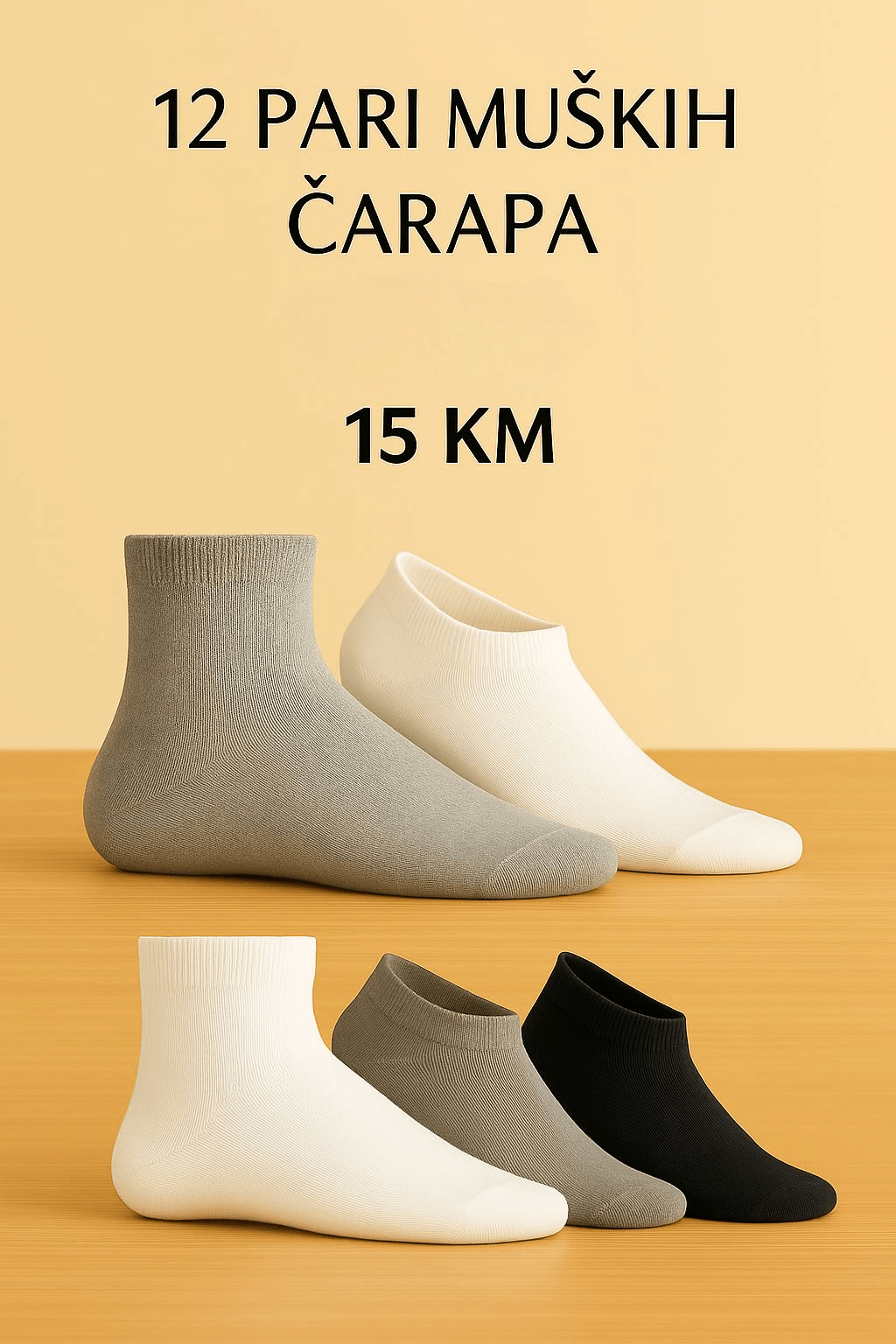 12 pari muških čarapa Milano Sport