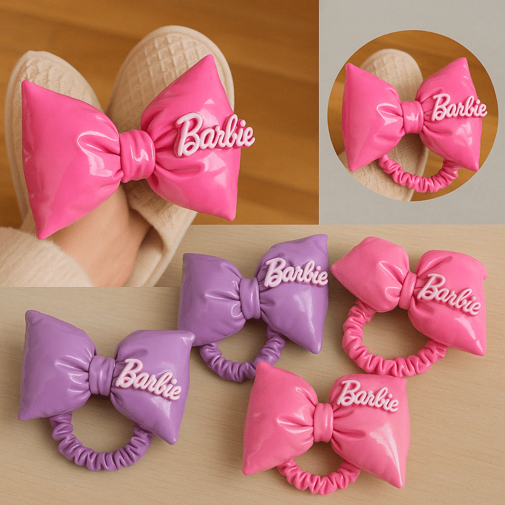 12 ultra‑šik gumica za kosu s 3D Barbie mašnom