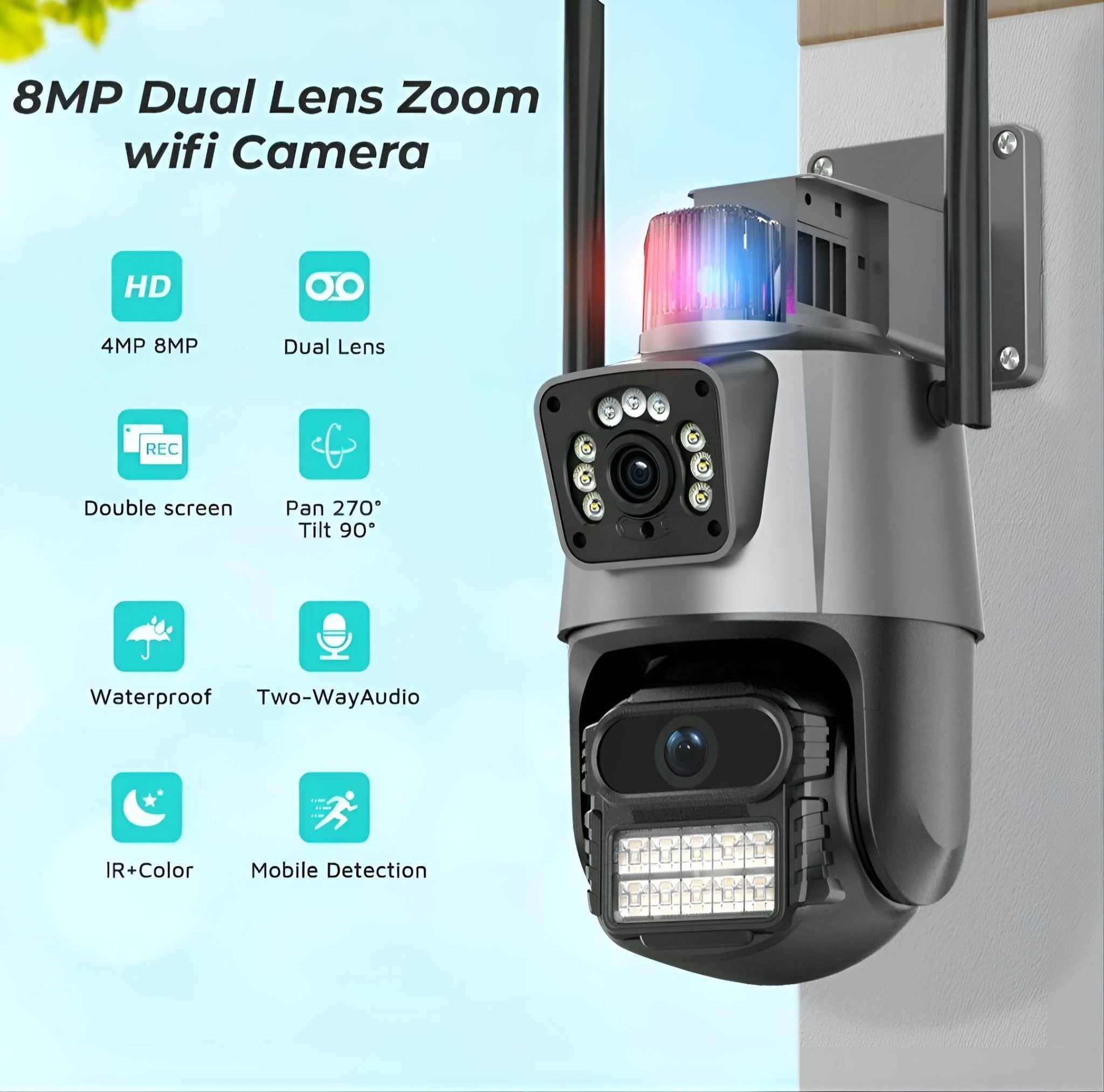 4K 8MP dvostruka WiFi kamera