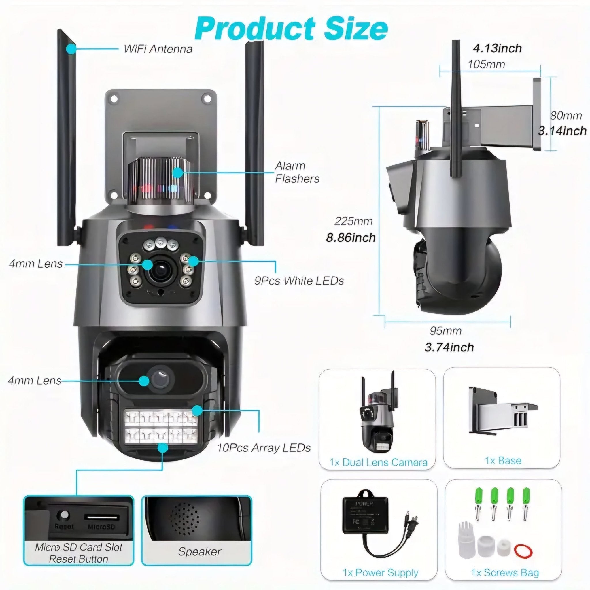 4K 8MP dvostruka WiFi kamera