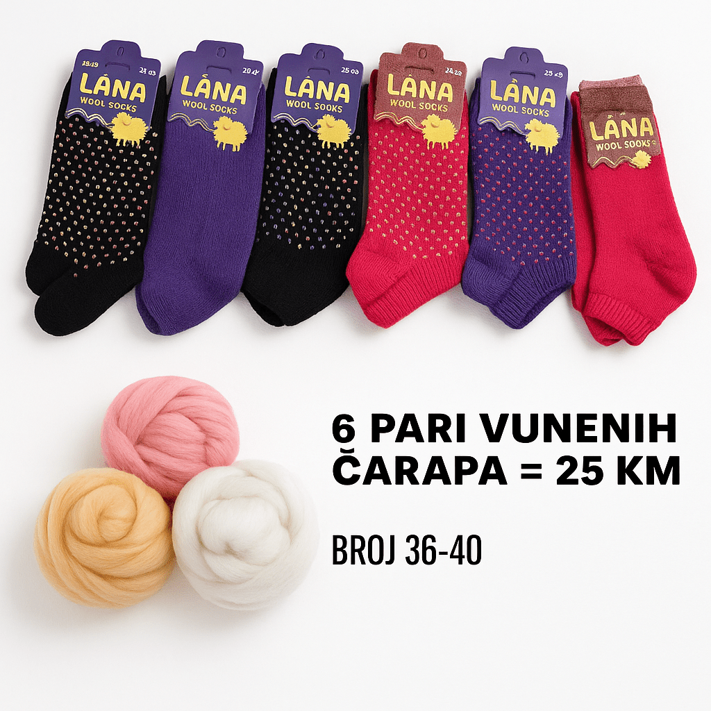 6 Pari Vunenih Čarapa Miss Lana
