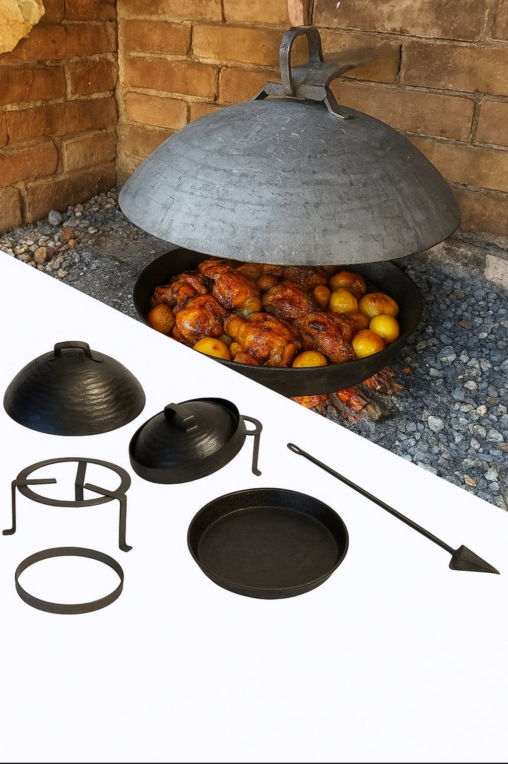 Sač Peka – Kovani Set Ručne Izrade (Tepsija 50 cm)