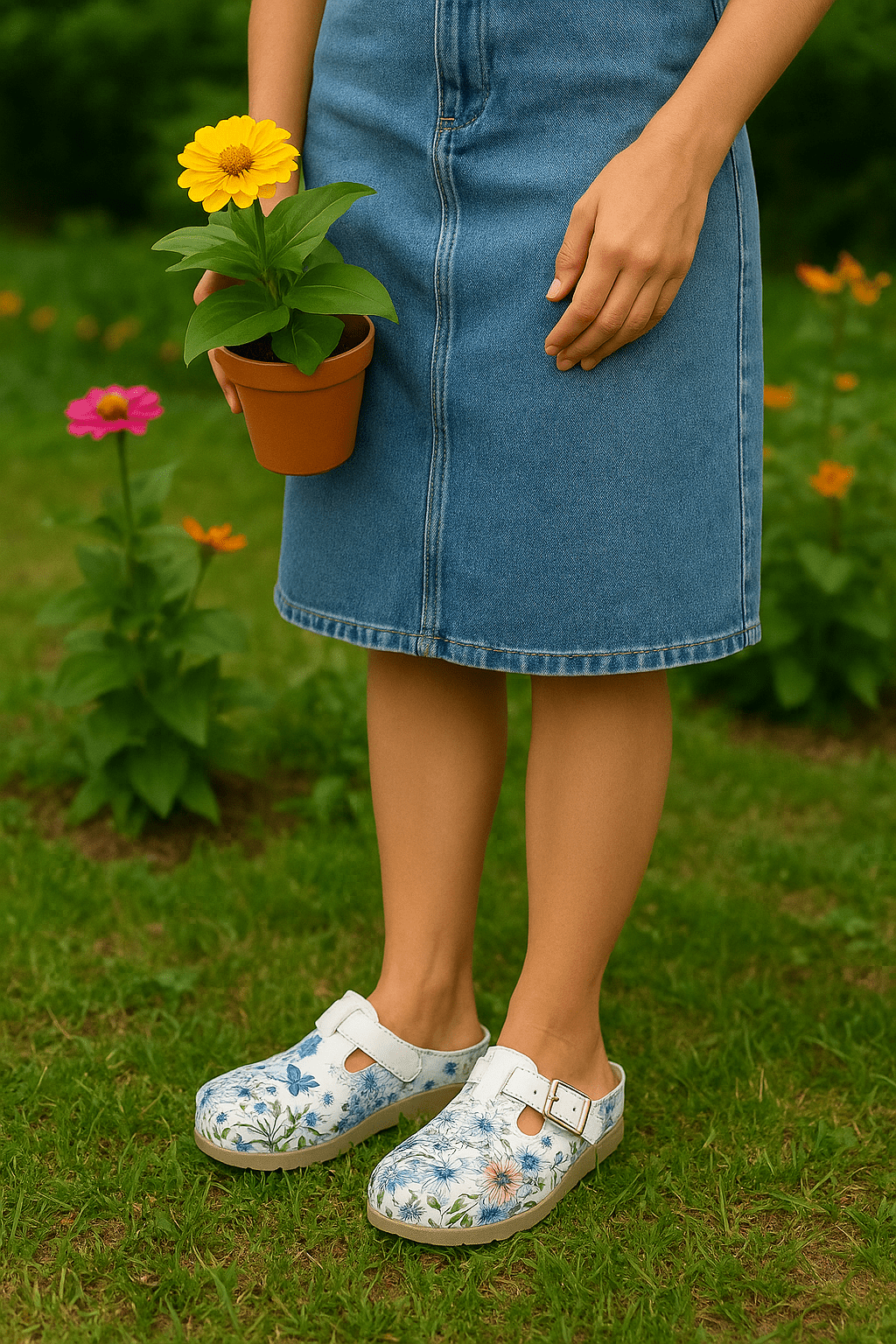 Anatomske klompe Garden Blue