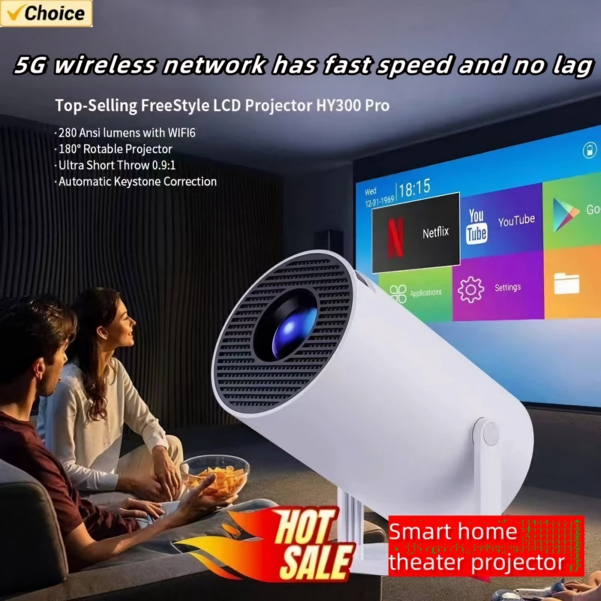 Android 11 4K WiFi6 Projektor