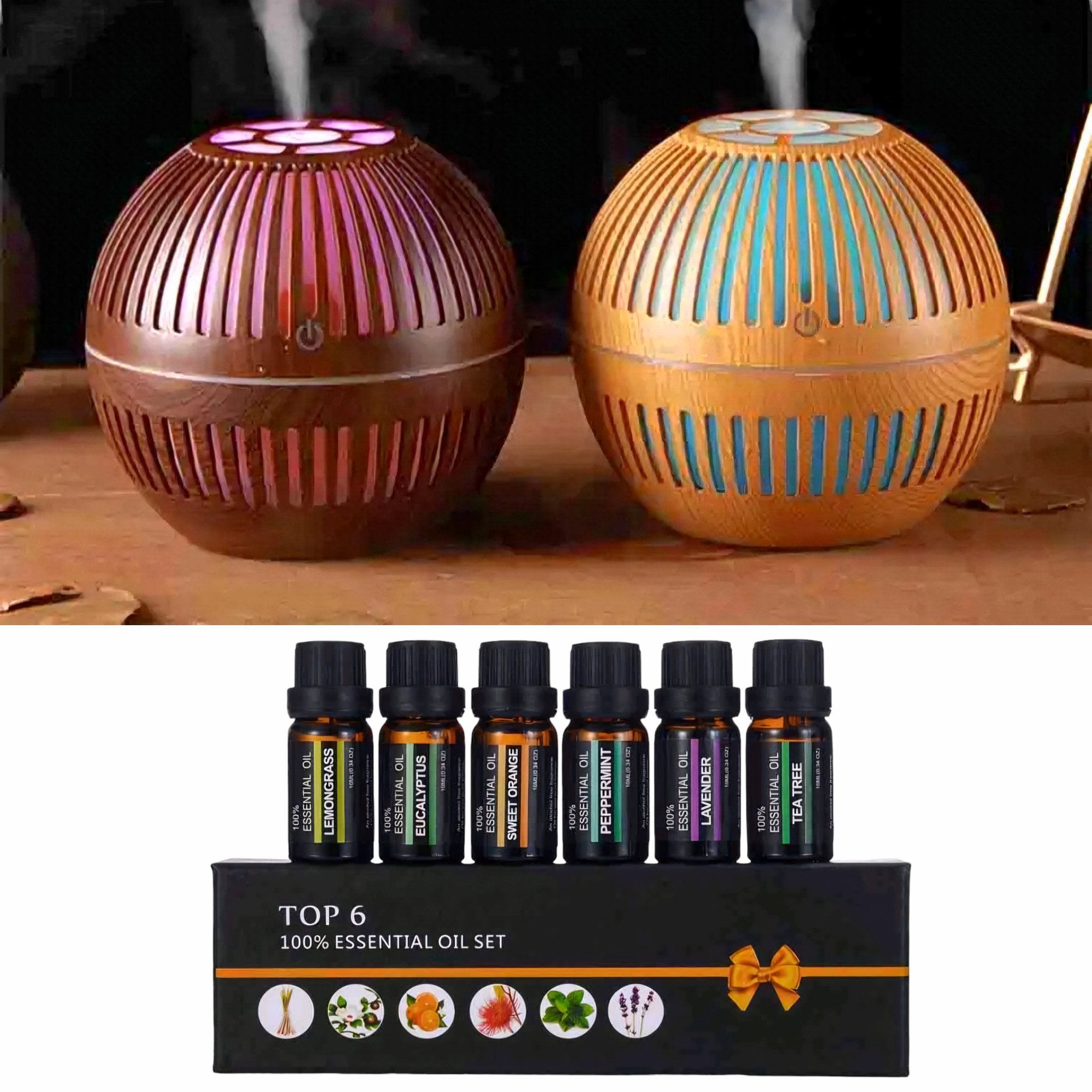 Aroma Difuzor 200 ml + GRATIS Set Eteričnih Ulja