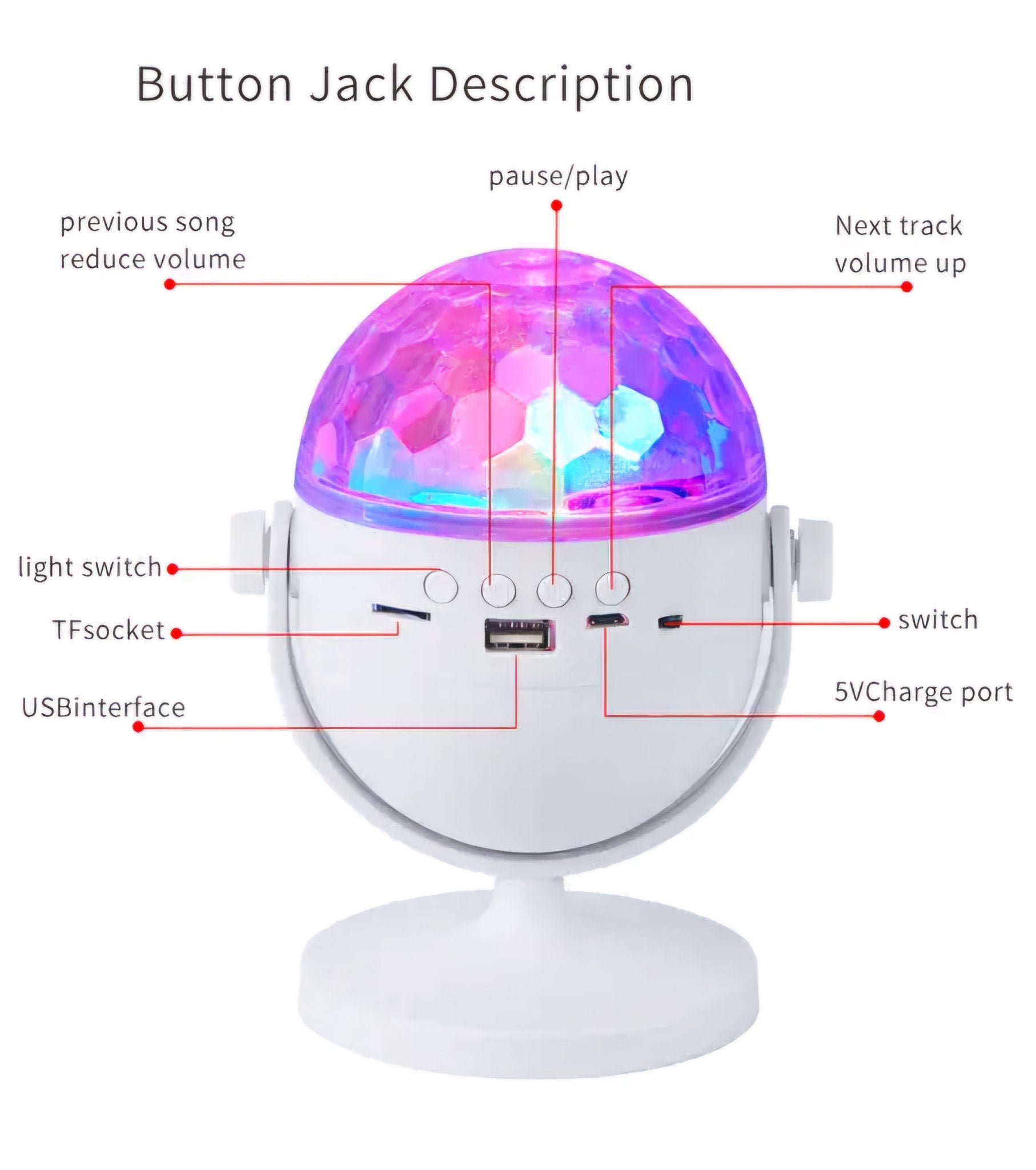 Bežični Bluetooth zvučnik i LED lampa