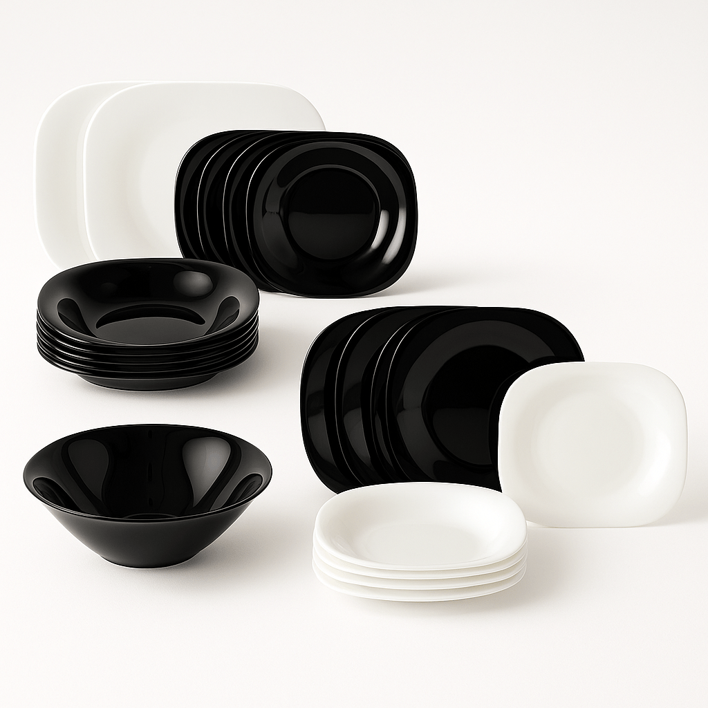 Crno-Bijeli Arcopal Set Posuđa 18/1