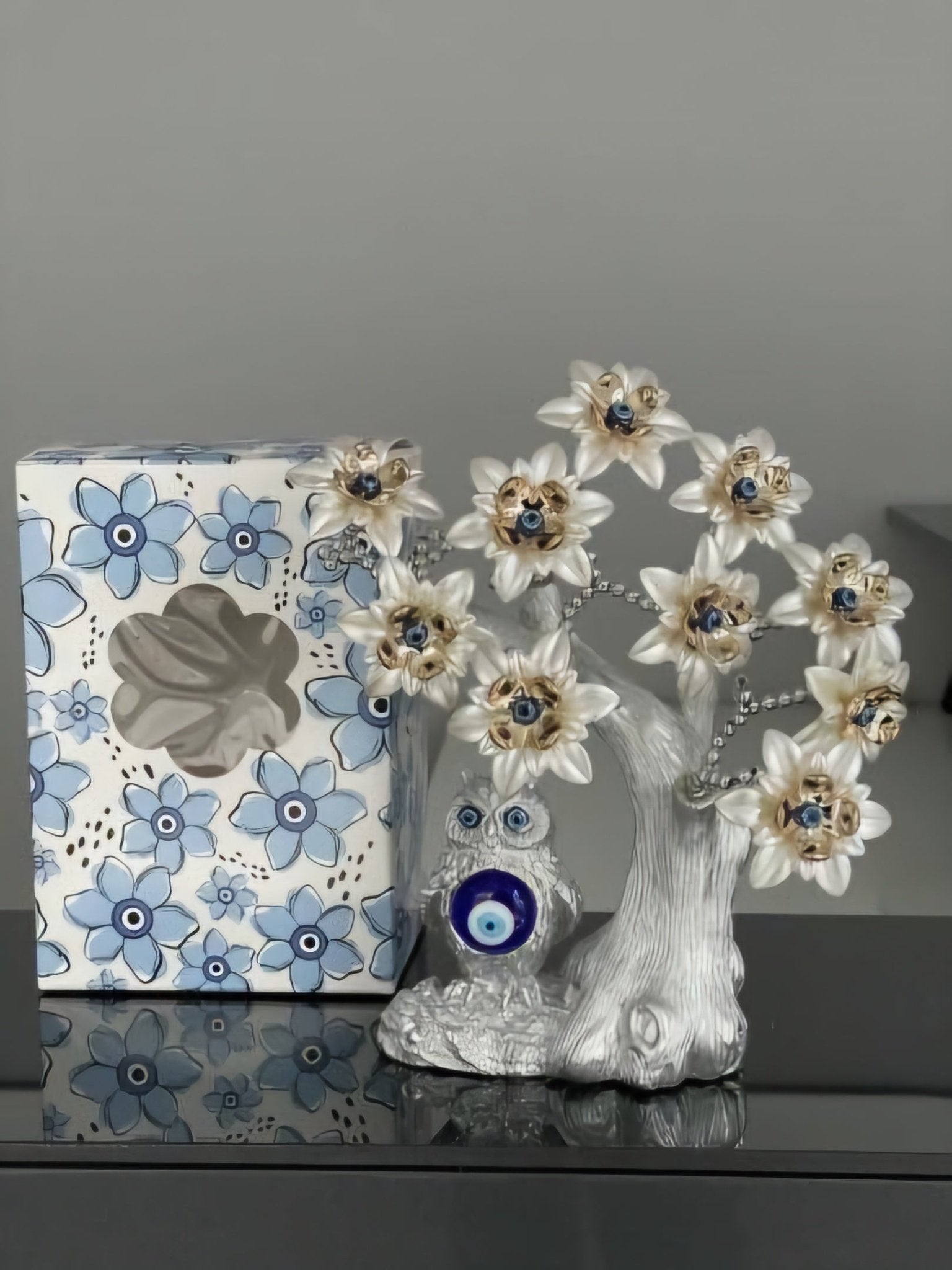 Dekoracija “Plavo Oko Sova” (24 cm)