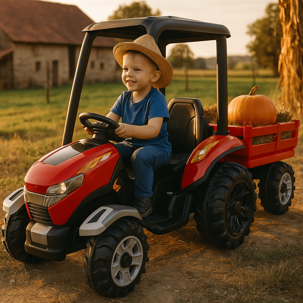 Električni Dječji Traktor s Prikolicom 4x4