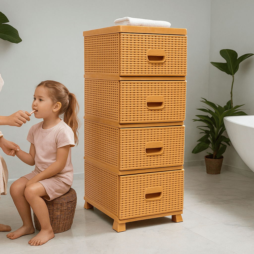 Komoda ratan s 4 ladice