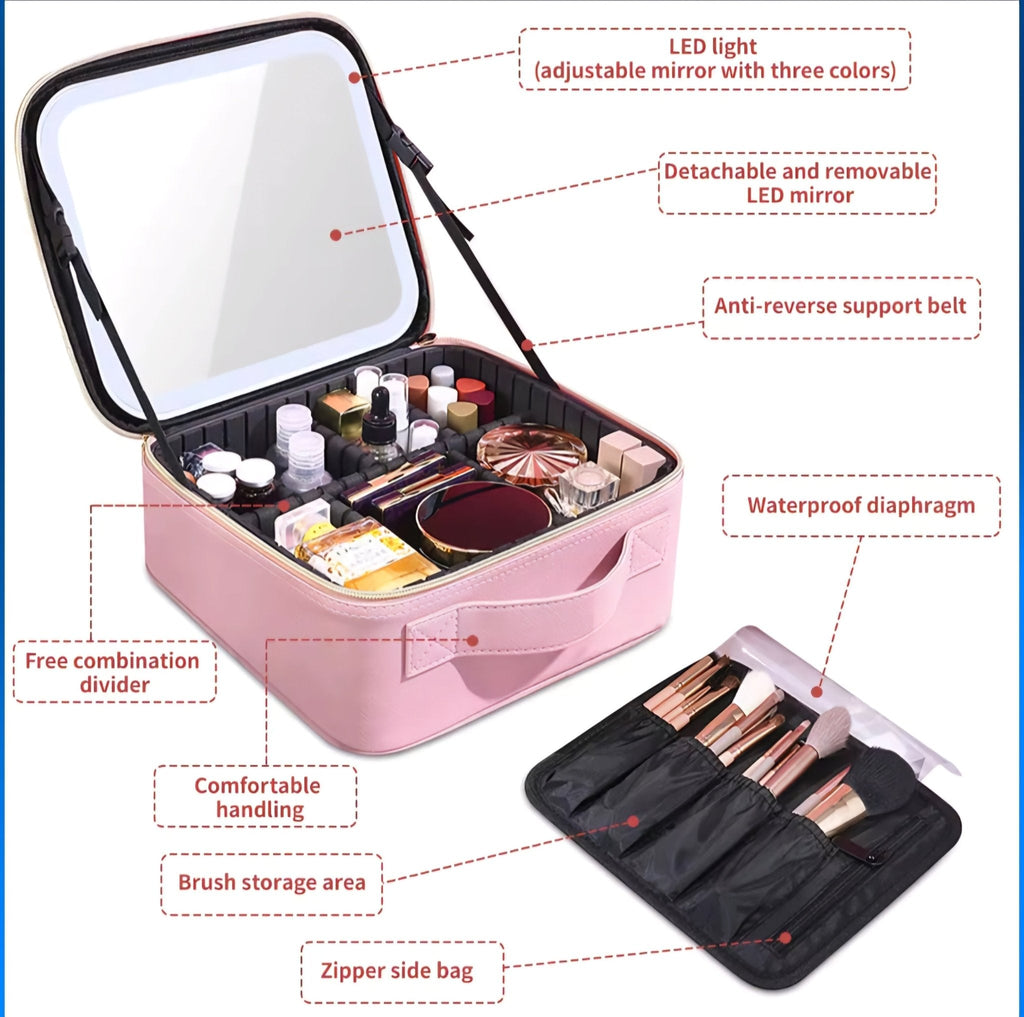 LED Kozmetičko Ogledalo sa Torbicom za Šminku
