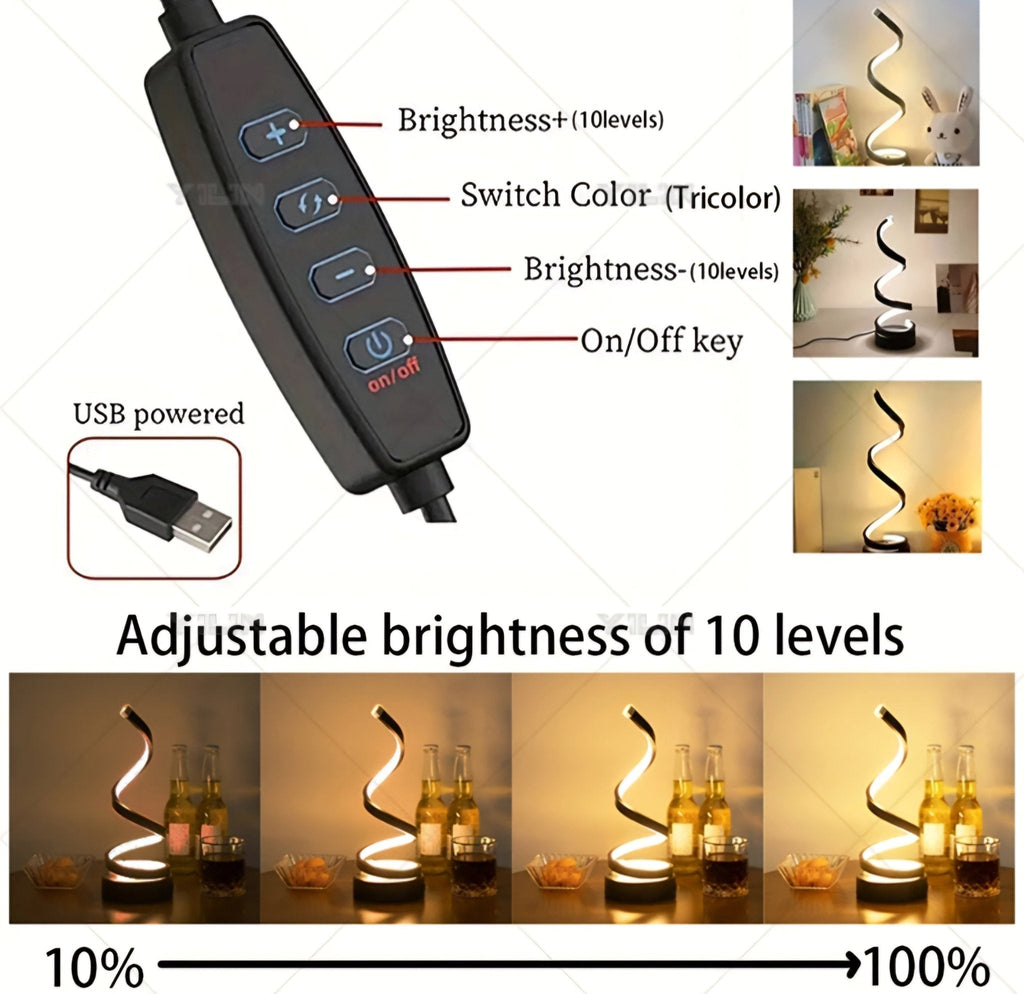 LED Stolna Spiralna Lampa