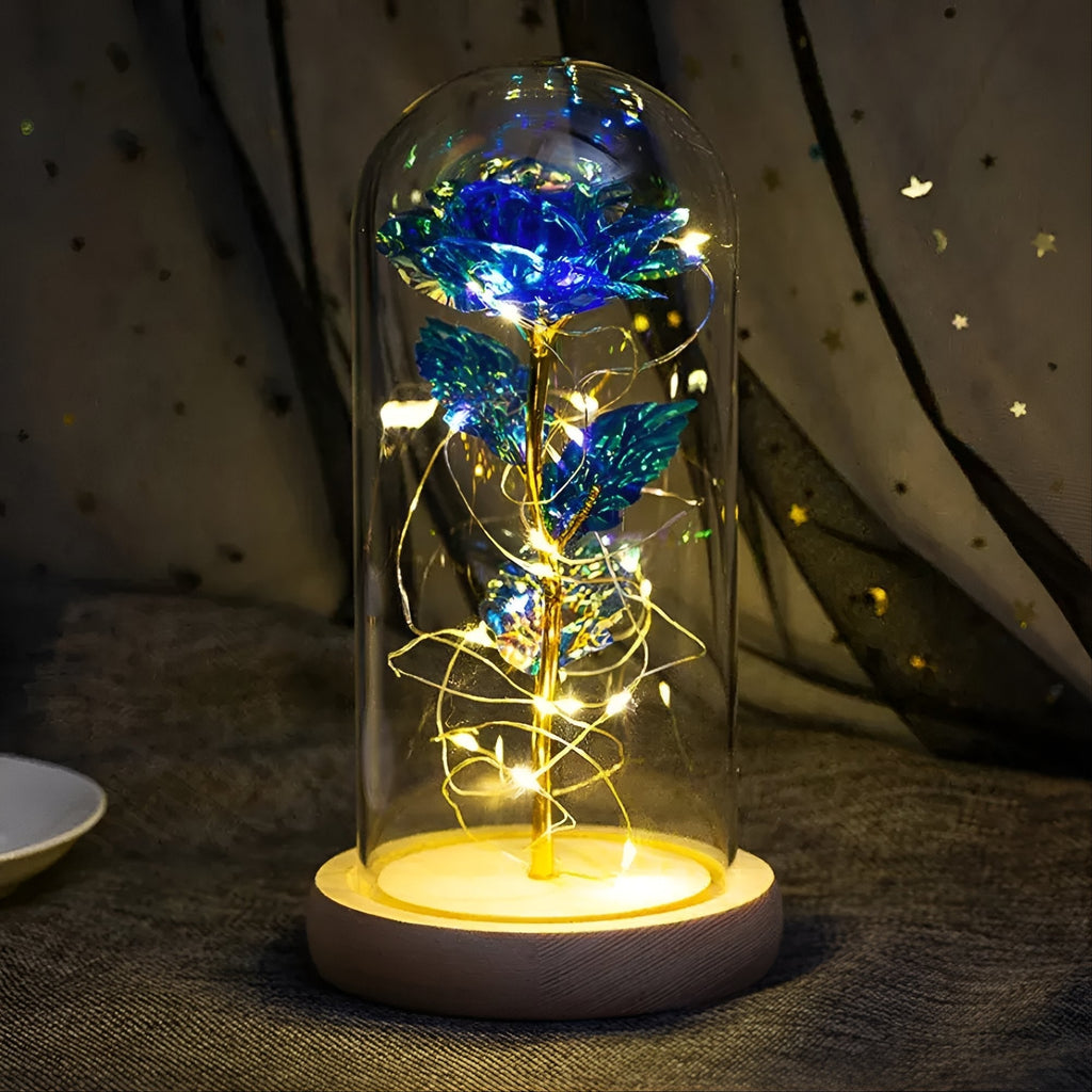 LED Vječna Ruža u Staklenoj Kupoli