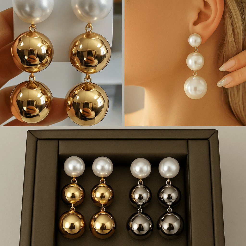 Luksuzni Set Naušnica “Royal Pearl Drops”(12.kom)