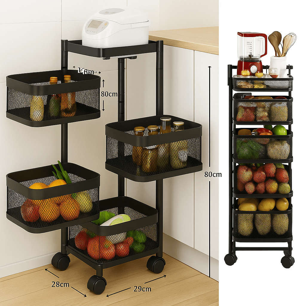 Metalna Rotirajuća Polica s 4 Etaže