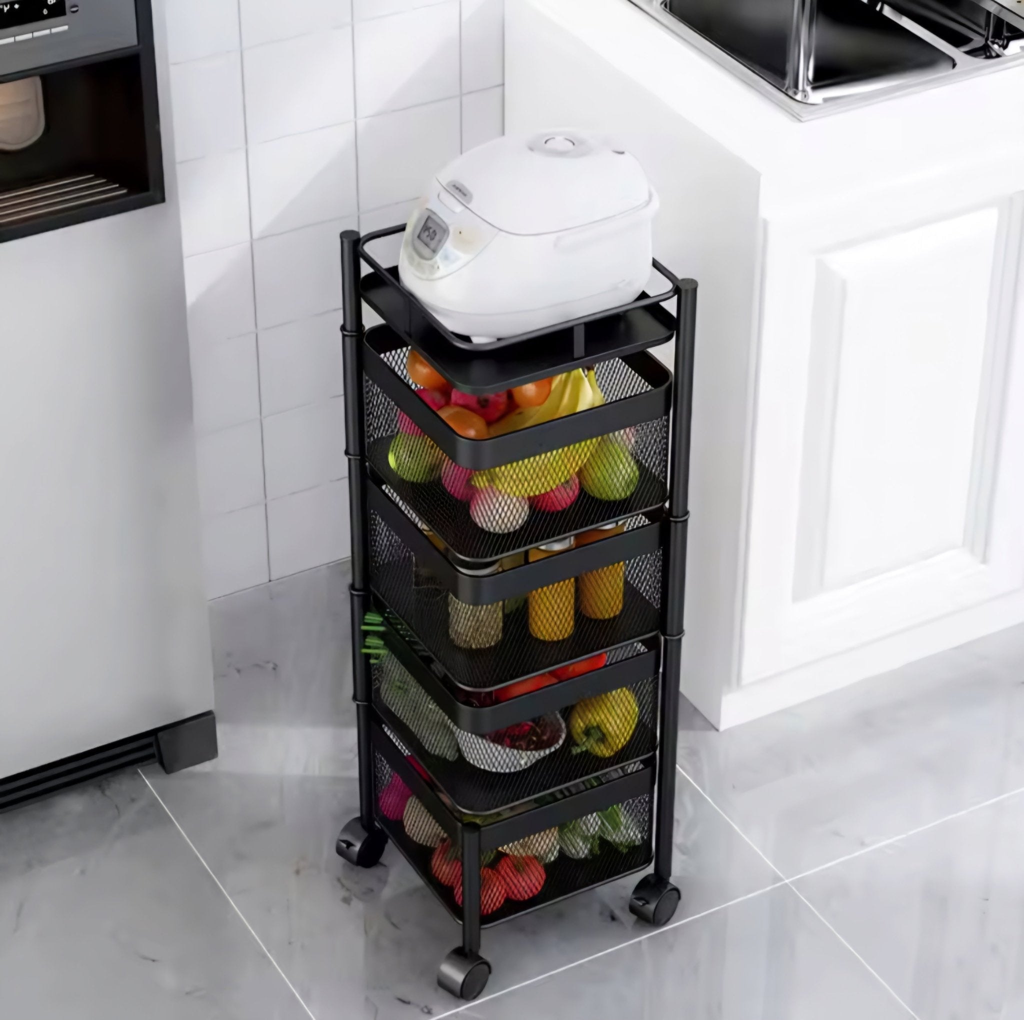 Metalna Rotirajuća Polica s 4 Etaže