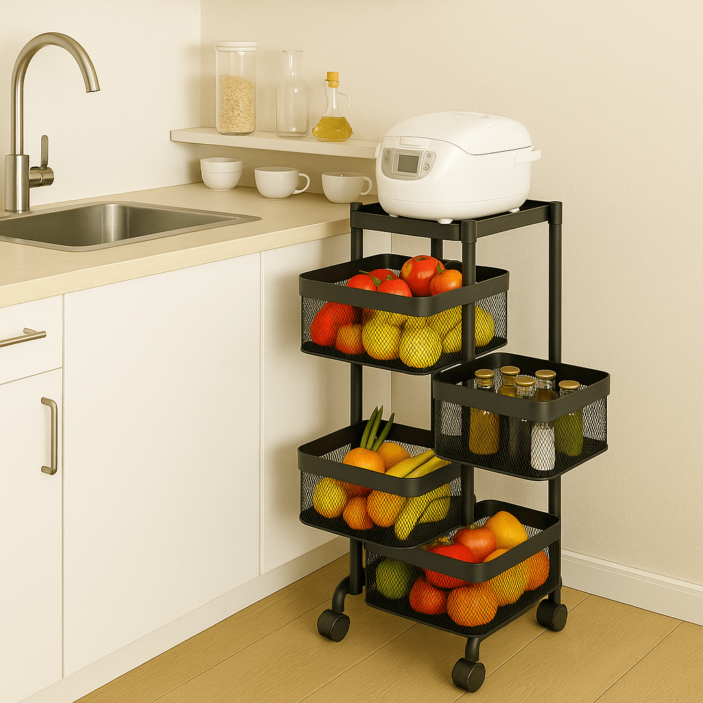 Metalna Rotirajuća Polica s 4 Etaže