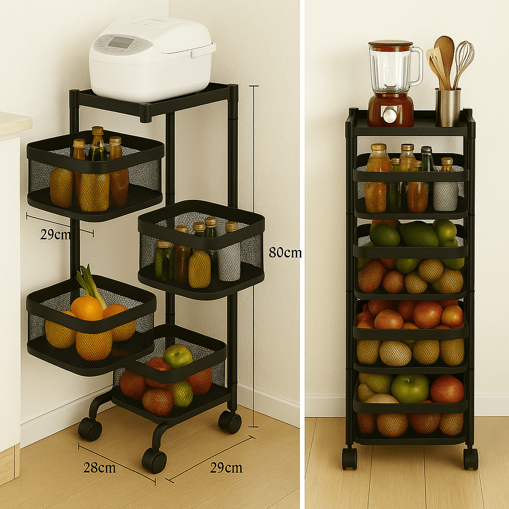 Metalna Rotirajuća Polica s 4 Etaže