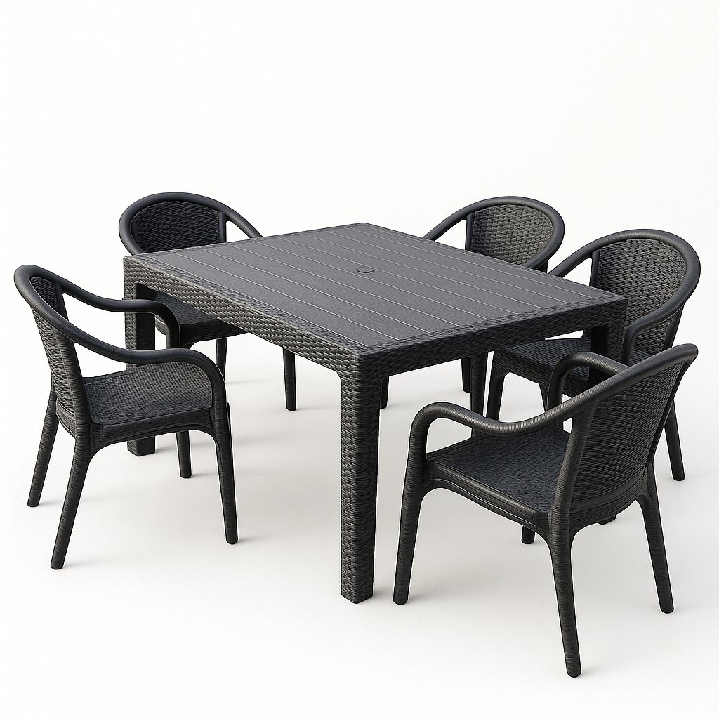 Moderna Vrtna Garnitura Ratan Stol + 6 Stolica