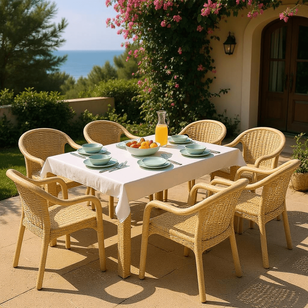 Moderna Vrtna Garnitura Ratan Stol + 6 Stolica