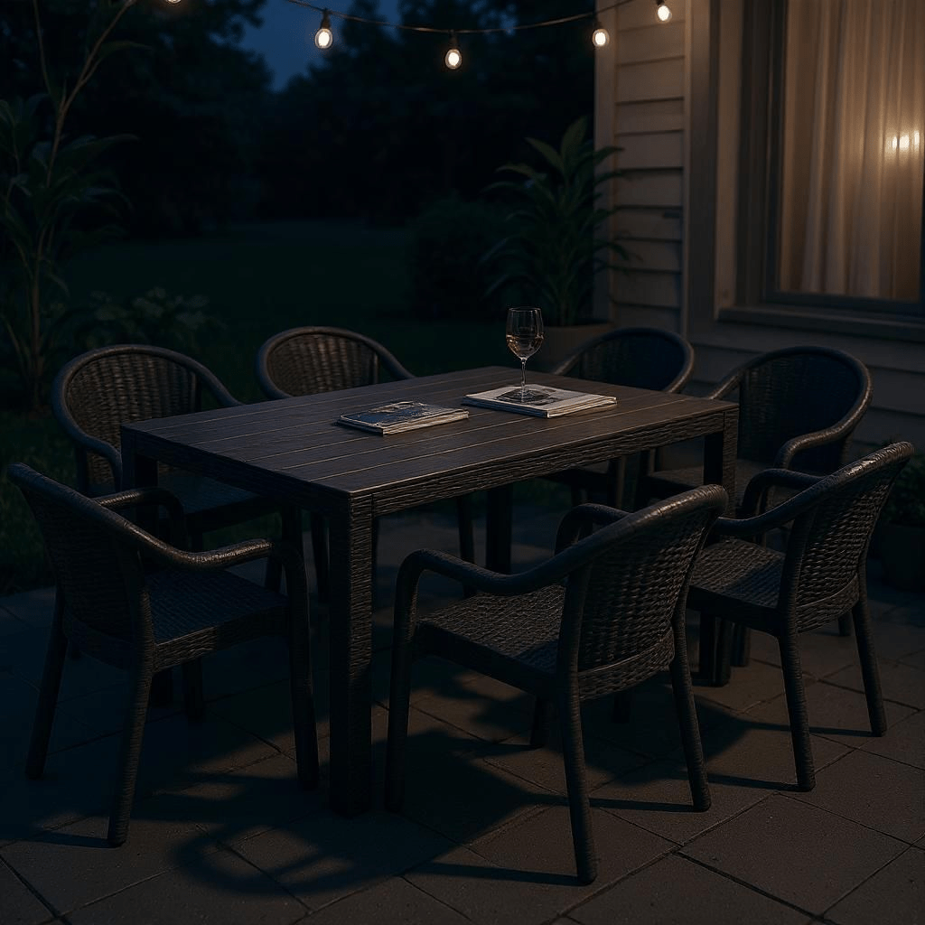 Moderna Vrtna Garnitura Ratan Stol + 6 Stolica