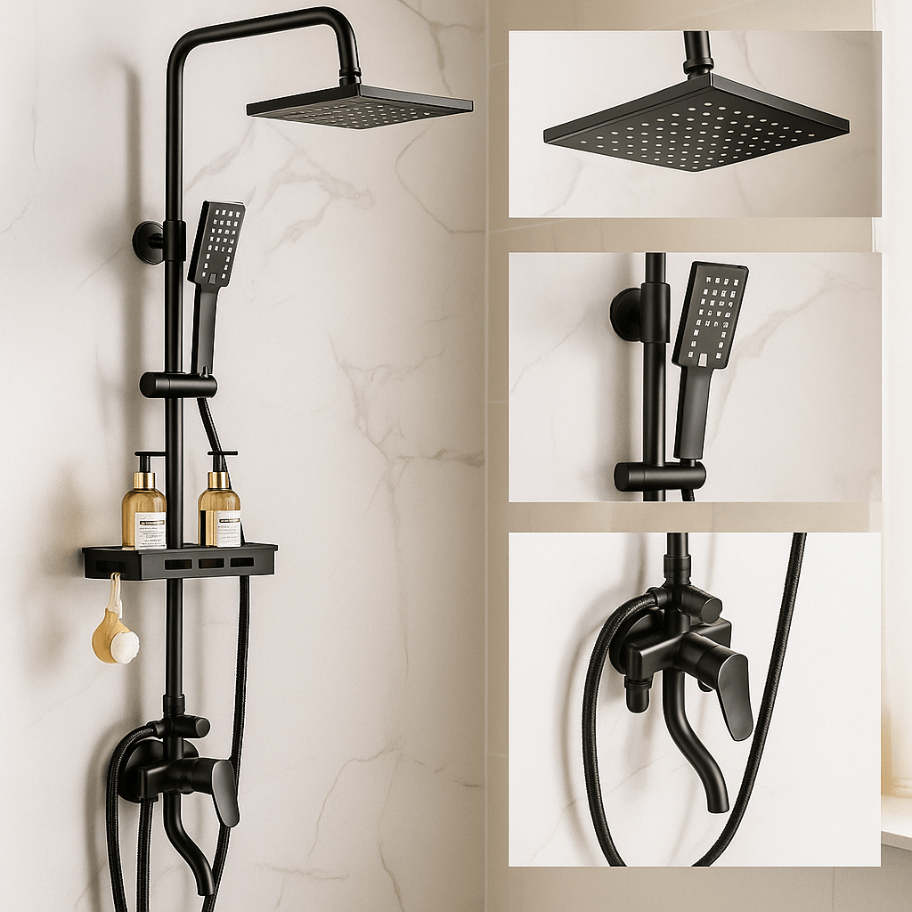 Multifunkcionalni Crni Tuš Set