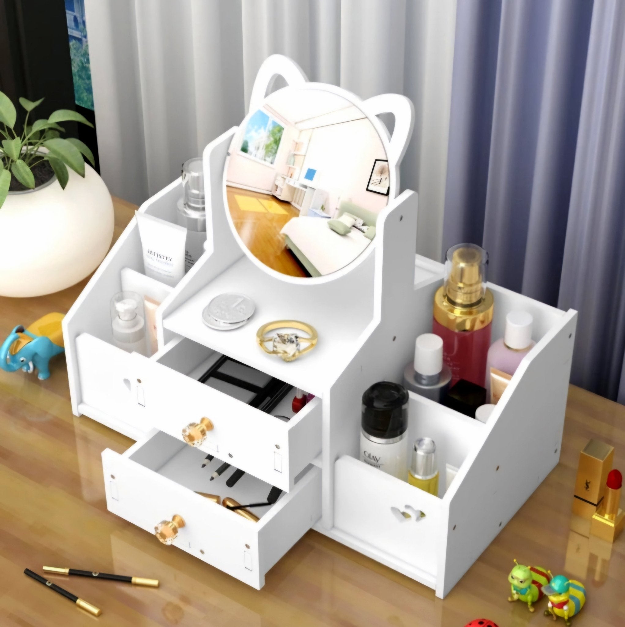 Organizer za šminku sa ogledalom