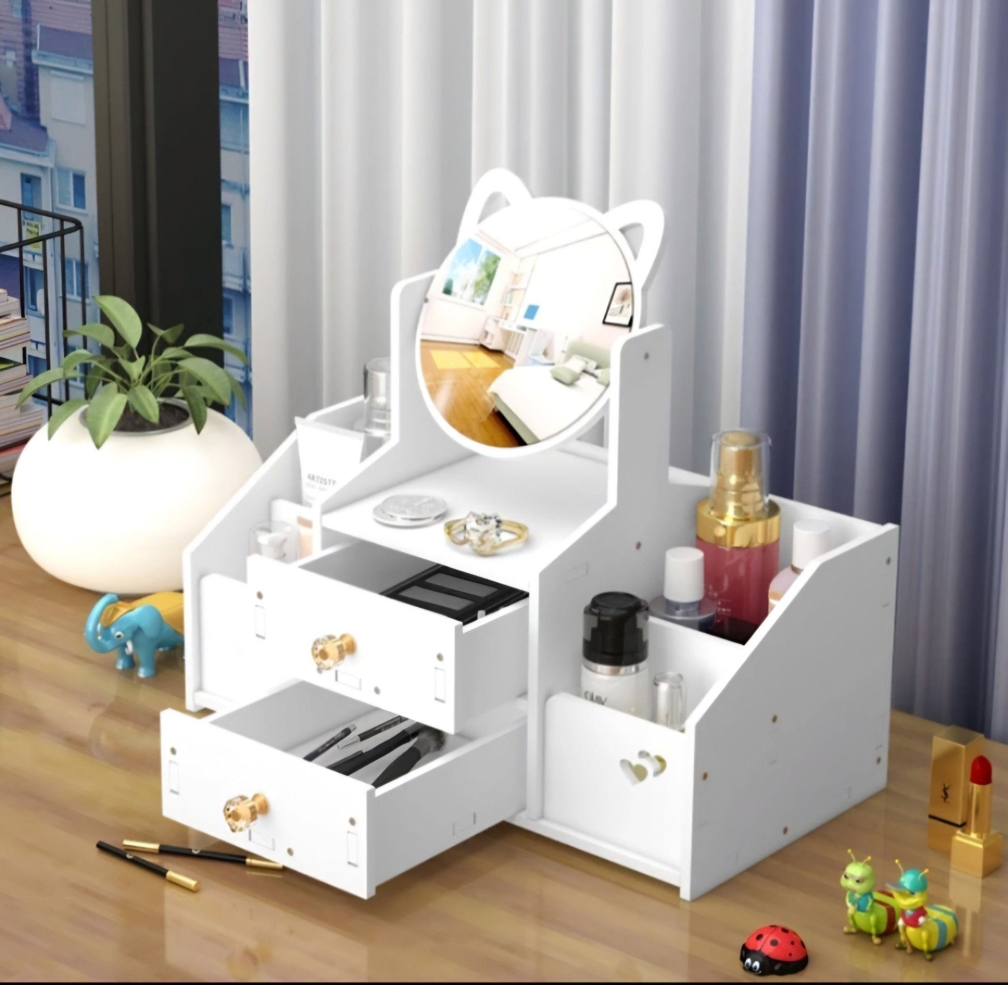 Organizer za šminku sa ogledalom