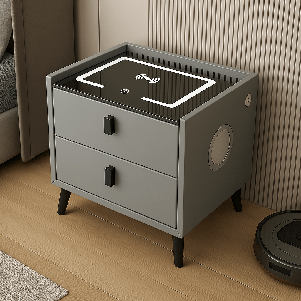 Pametni noćni ormarić s bežičnim punjenjem i zvučnikom