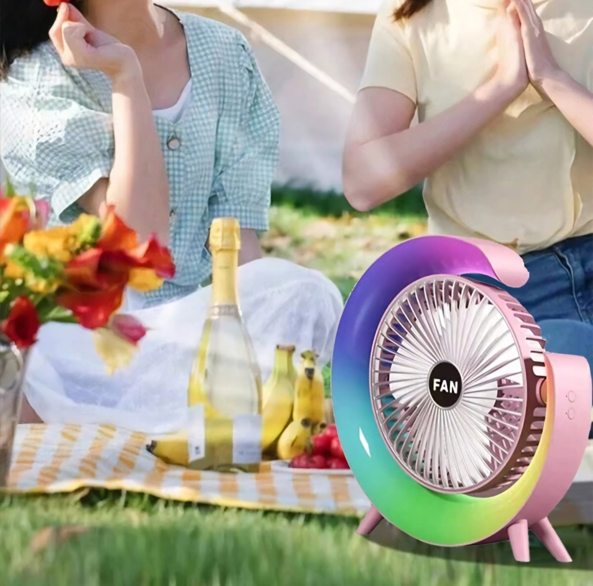 RGB Stolni Ventilator sa 7 Boja Osvjetljenja