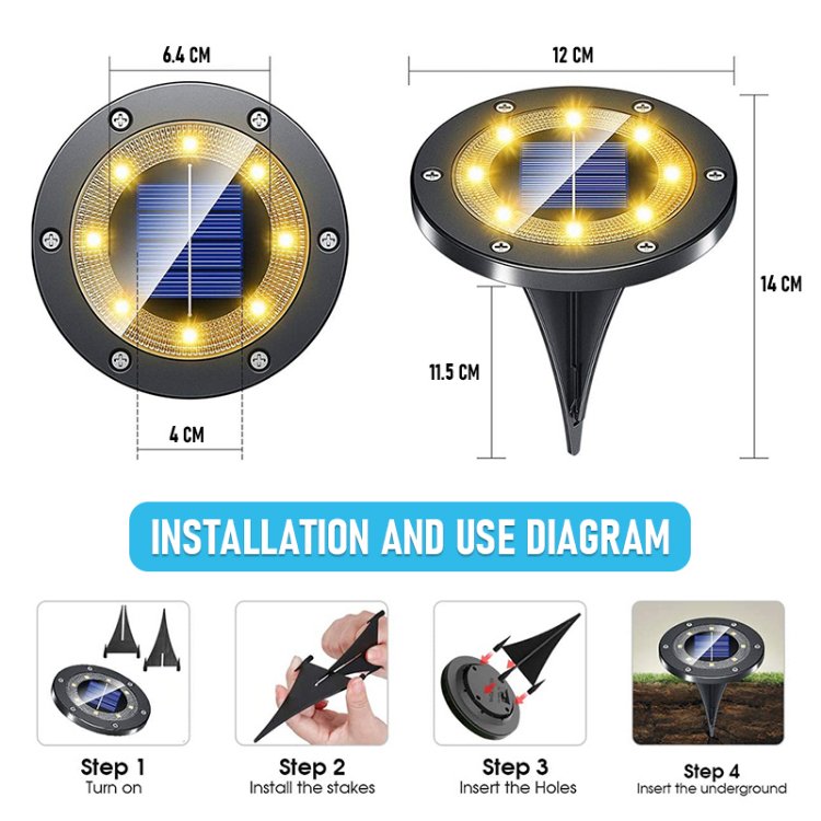 4-dijelni set solarnih vrtnih lampi