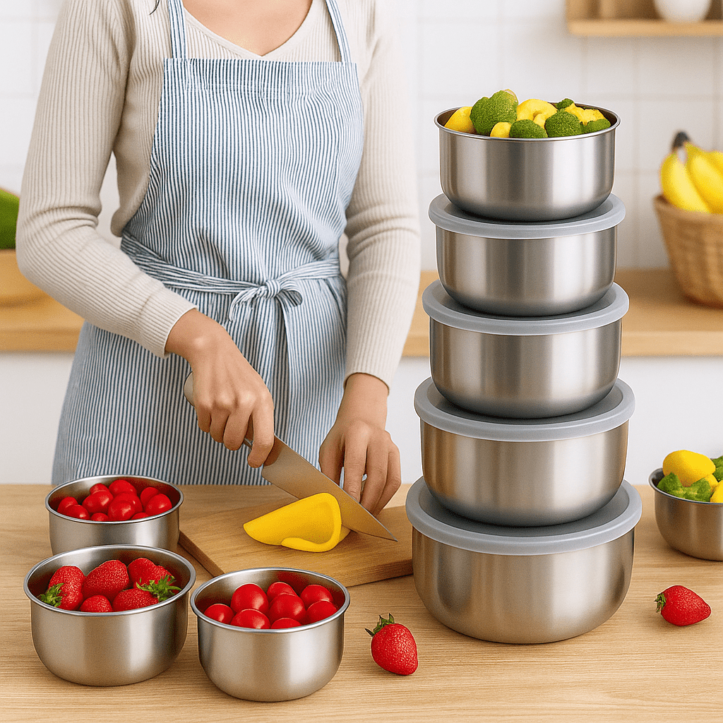 Set od 5 Inox Posuda s Poklopcima