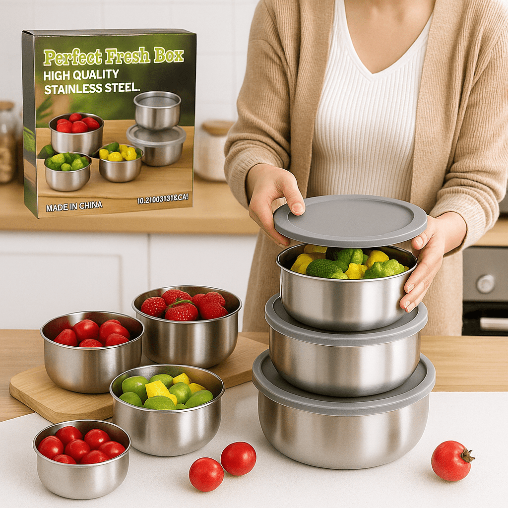 Set od 5 Inox Posuda s Poklopcima