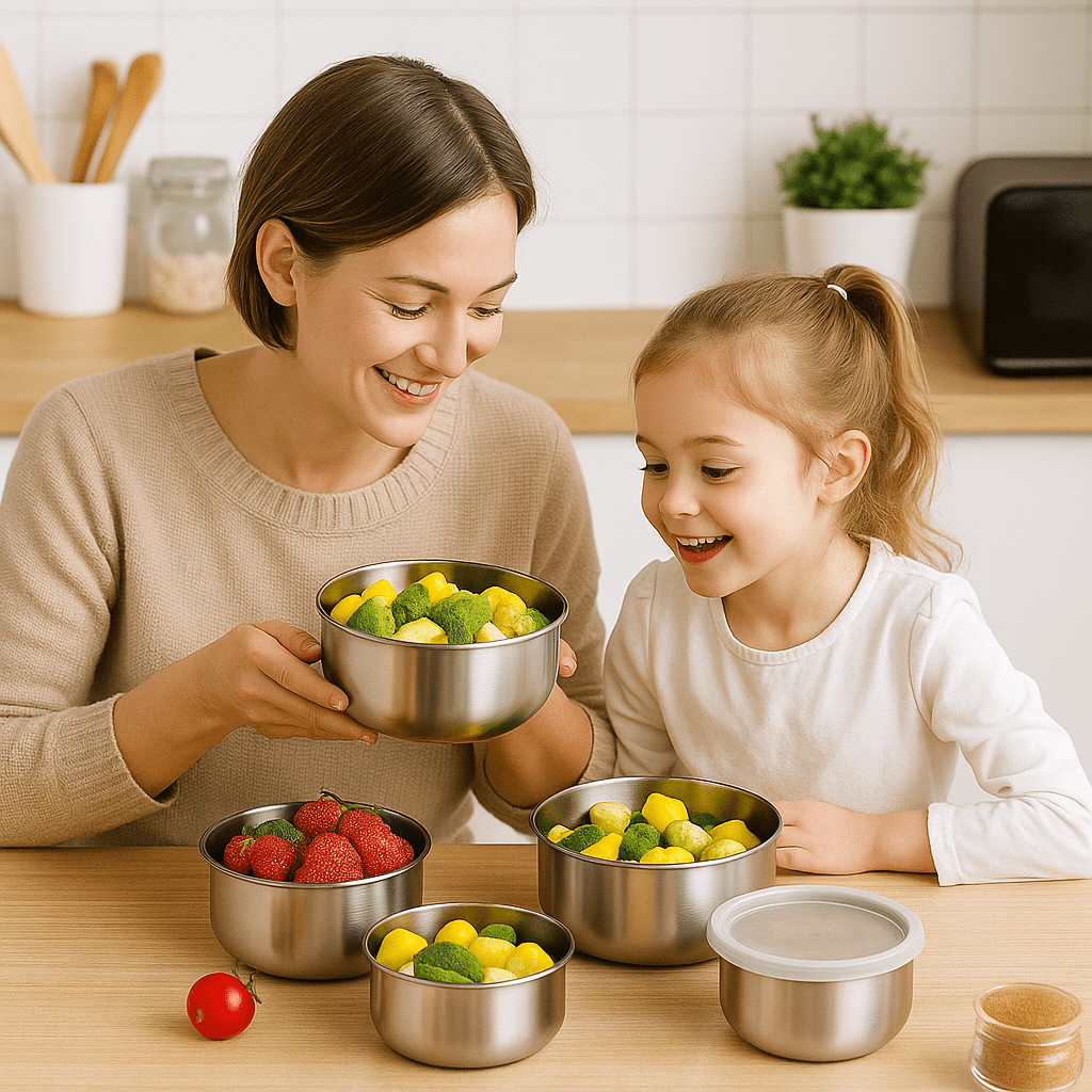 Set od 5 Inox Posuda s Poklopcima