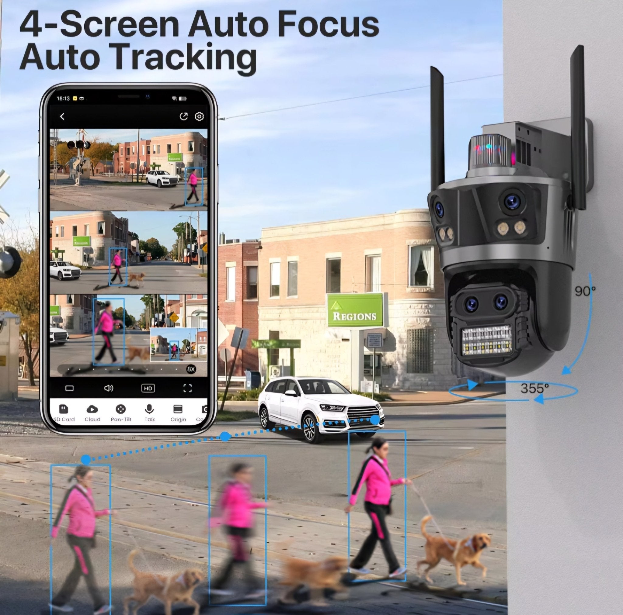 Sigurnosna 4K kamera s 3 objektiva