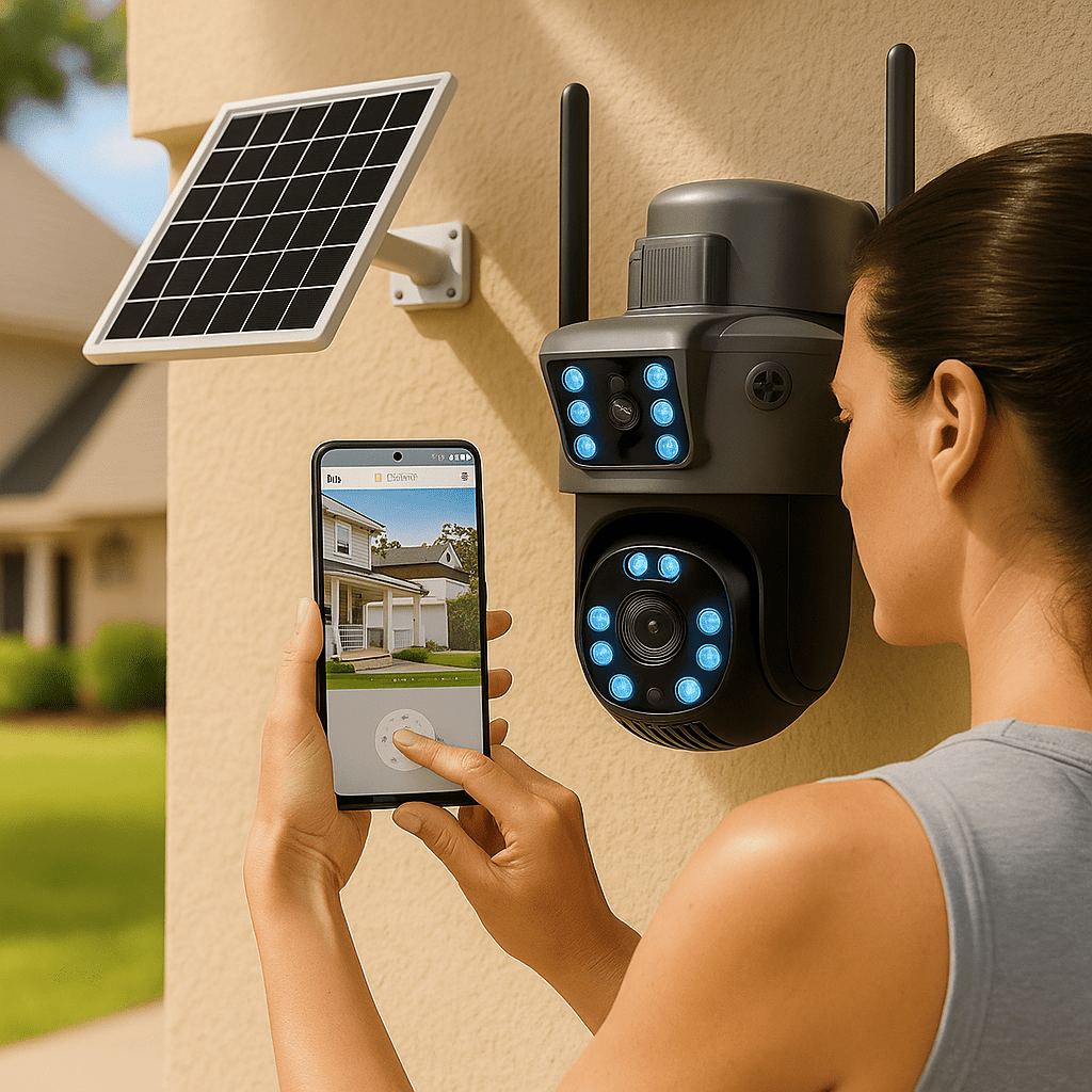 Solarna Sigurnosna Kamera s Dvostrukim Zaslonom