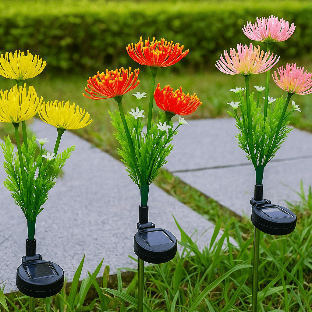 Solarne ukrasne LED krizanteme za vrt