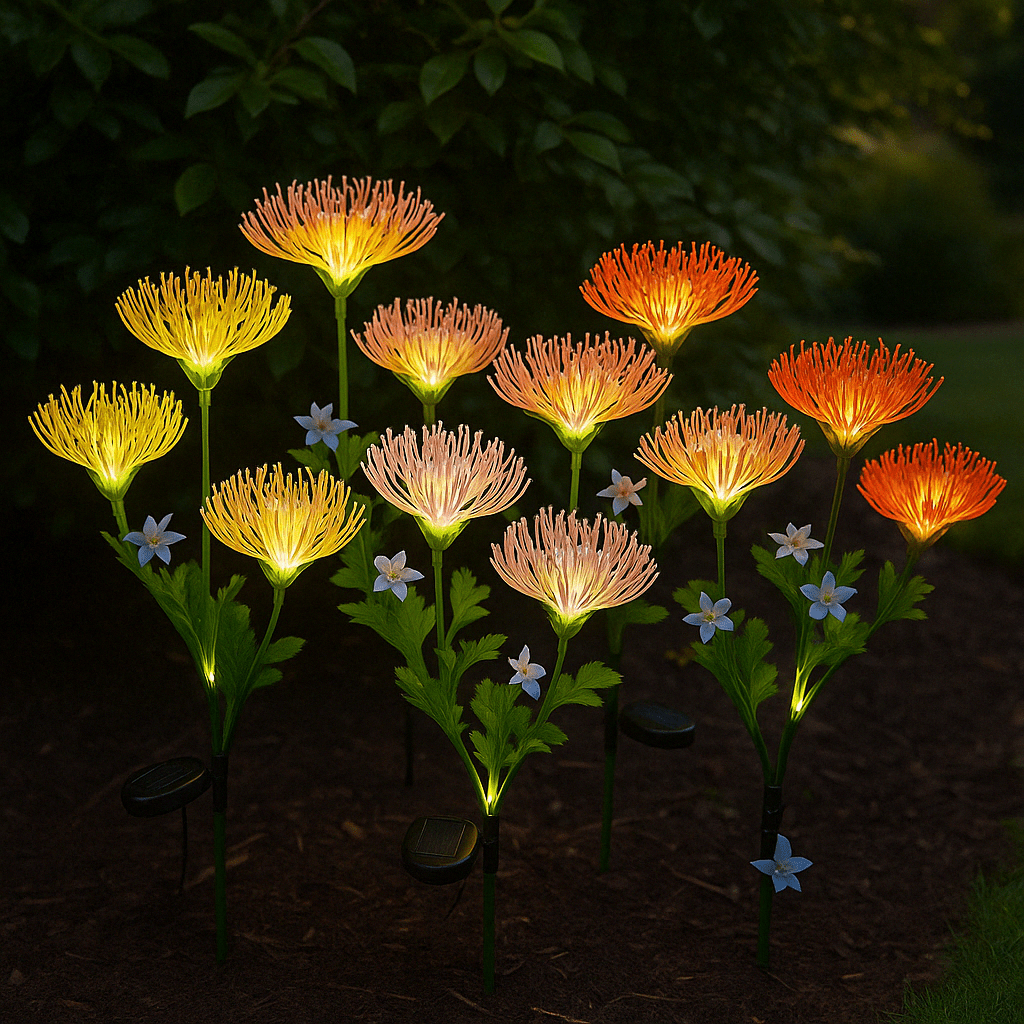 Solarne ukrasne LED krizanteme za vrt
