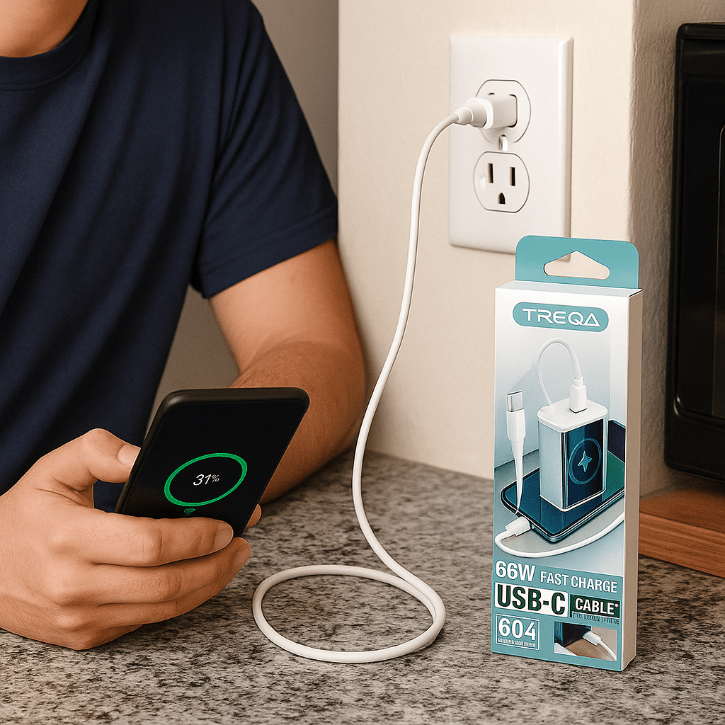 TREQA 66W USB‑C na USB‑C kabel
