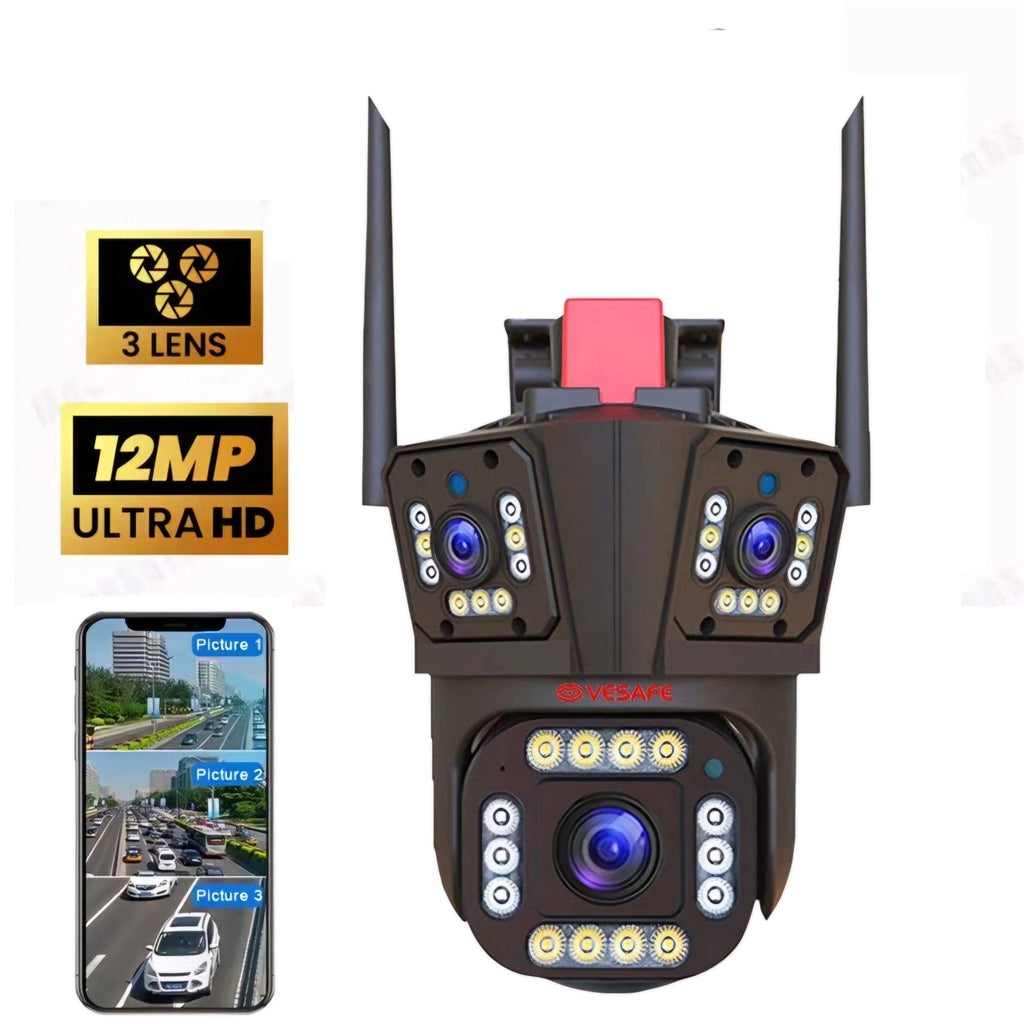 Trostruka CCTV PTZ IP Kamera 12MP